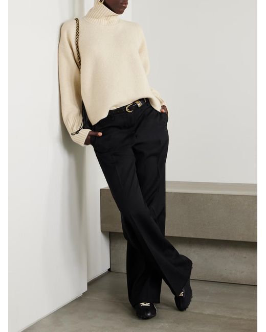 Proenza Schouler White Sandra Cashmere Blend Turtleneck Sweater