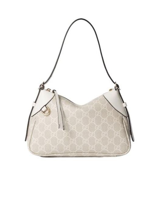 Gucci Natural Gg Emblem Small Shoulder Bag