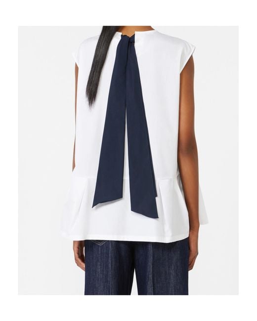 Max Mara White Cotton Brava Blouse