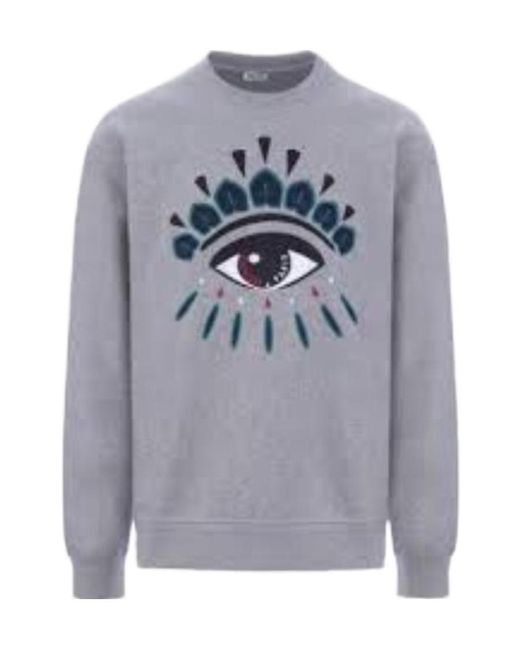 KENZO Gray Round-Necked Sweater for men
