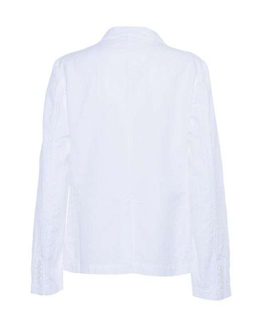 Aspesi White Single-Breasted Blazer