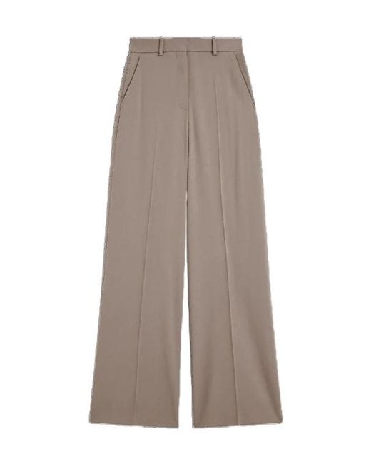Joseph Gray Alana Wool-Blend Twill Wide-Leg Pants