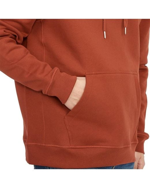 Barbour Orange Logo-Embroidered Cotton Hoodie for men