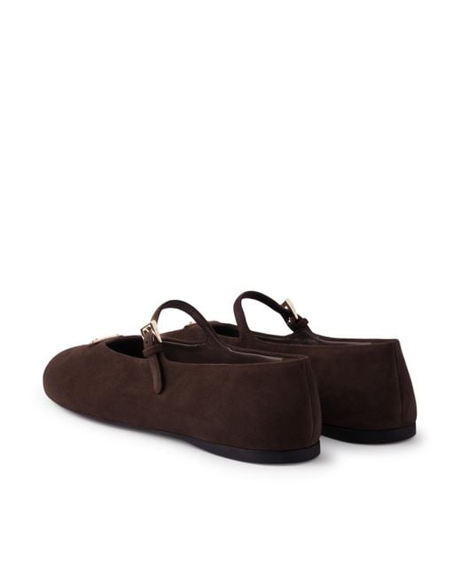 Prada Brown Suede Ballerinas