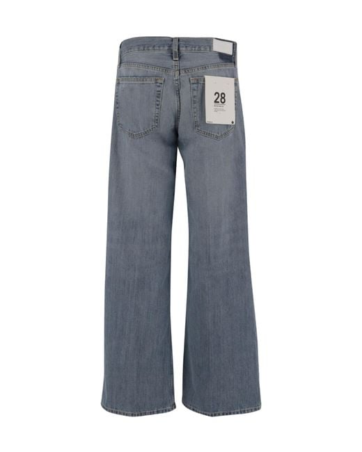 Re/done Blue Button-Fly Wide-Leg Jeans