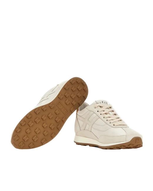 Hogan White Low Top Lace Up Sneakers