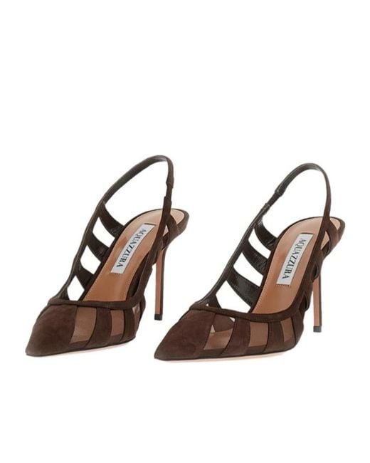 Aquazzura Brown Slingback Pumps