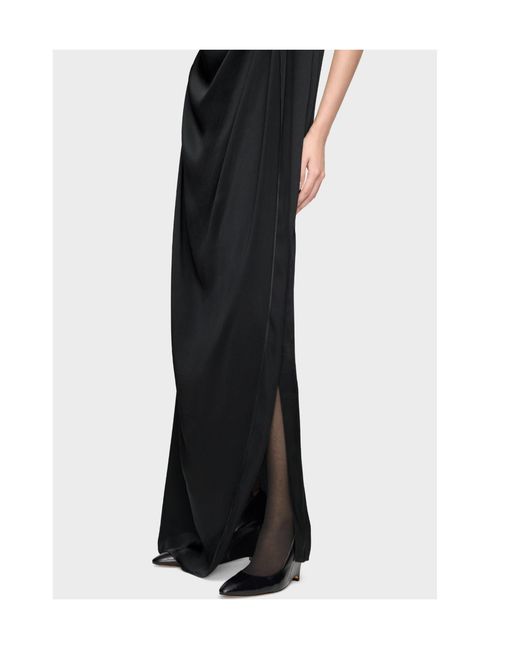 Maison Margiela Black Draped Split Maxi Dress