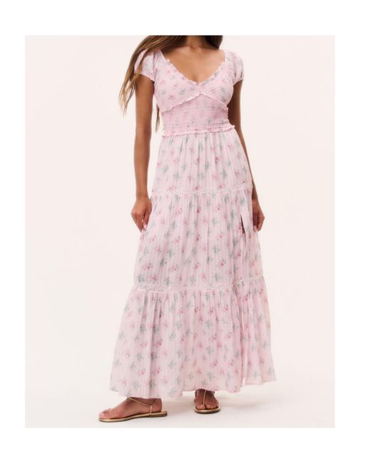 LoveShackFancy Pink Amandla Floral Cotton Dress