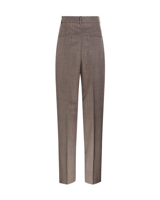 Rohe Gray Checked Wide-Leg Trousers