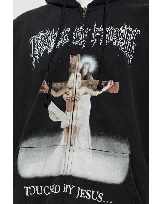 Vetements Black Long-Sleeved Hooded Sweatshirt for men