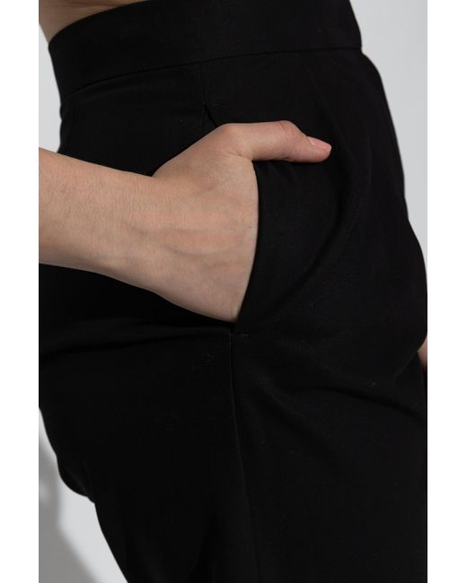 Max Mara Black Cotton Carrot-Fit Trousers