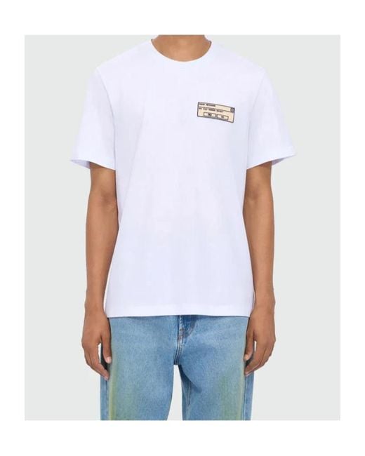 MSGM White Patch Detailed Jersey T-Shirt for men