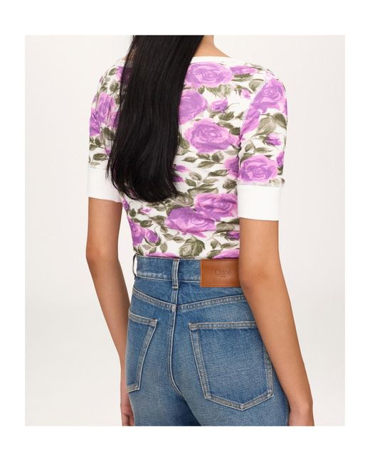 Chloé Pink Chloé All-Over Floral Print Top