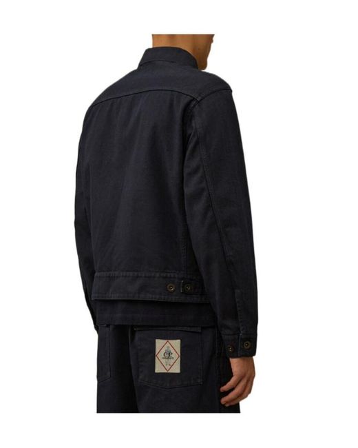 C P Company Black Coated Denim Jacket for men