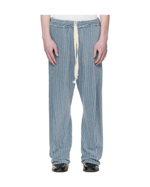 Edward Cuming Blue Striped Sweatpants for men