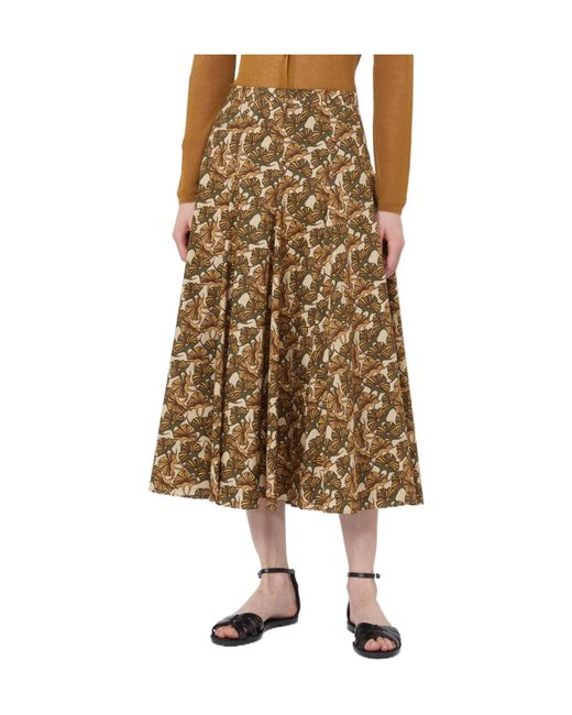 Max Mara Natural Patterned Skirt