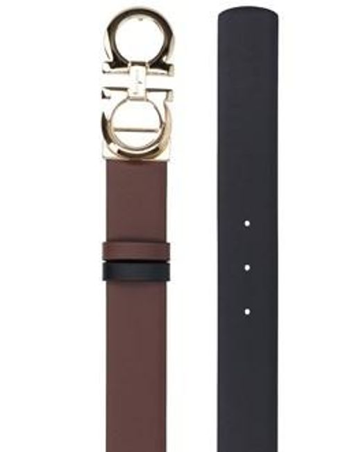 Ferragamo White Logo Double-Sided Belt