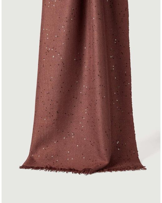 Brunello Cucinelli Red Frayed Scarf