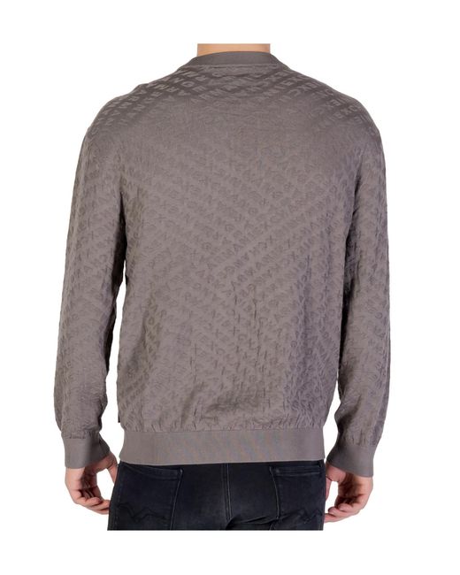 ARMANI EXCHANGE Gray Long-Sleeved Knitted Shirt for men