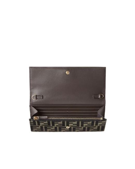 Fendi White Tube Continental Chained Wallet
