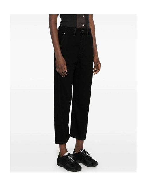 Lemaire Black Twisted Cropped Trousers