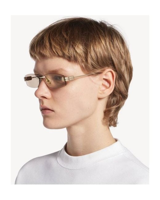 Balenciaga White Gossip S Rectangular Sunglasses for men
