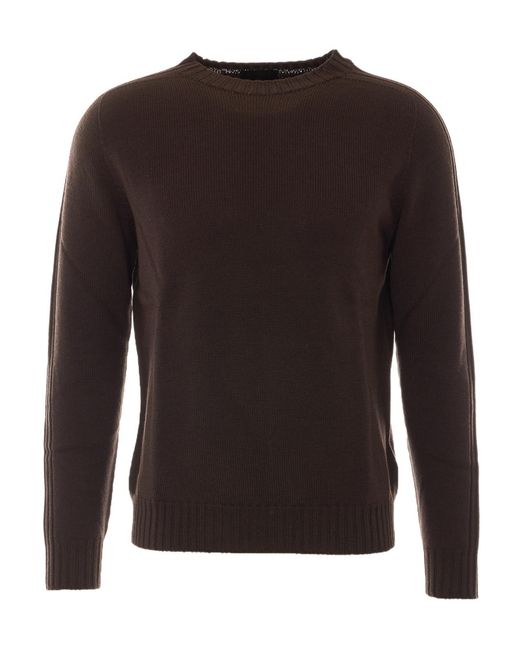 Dondup Brown Long-Sleeve Knit Top for men