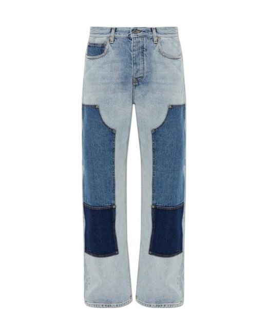 Off-White c/o Virgil Abloh Blue Panelled Jeans