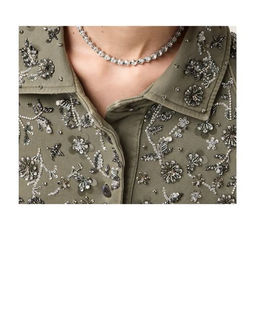 Miu Miu Metallic Metal Necklace With Crystals