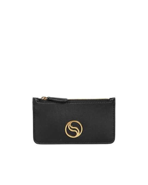 Stella McCartney Black Logo Card Bag
