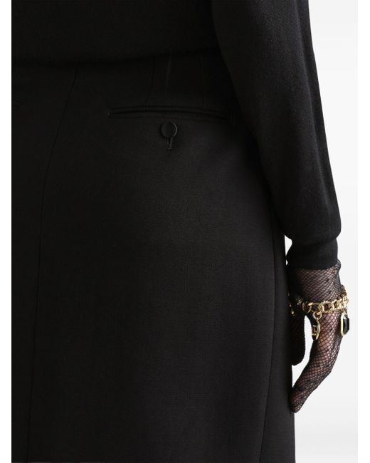 Dolce & Gabbana Black Pleated Midi Skirt