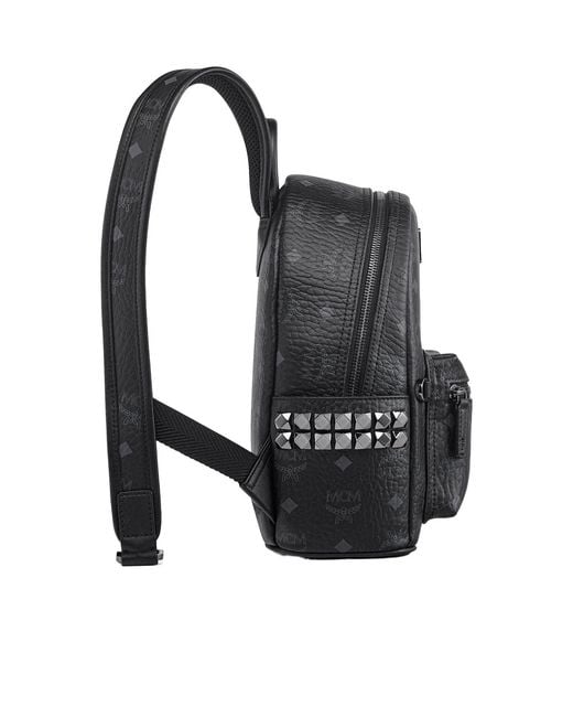 MCM Black Stark Zipper Backpack