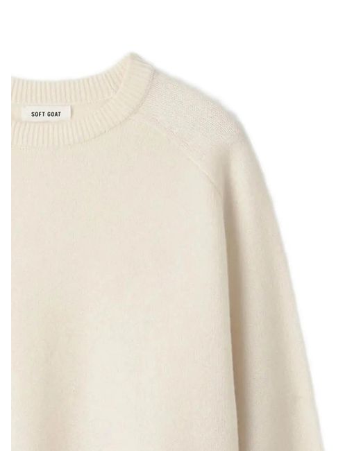 Soft Goat White Boyfriend Ribbed Sweater