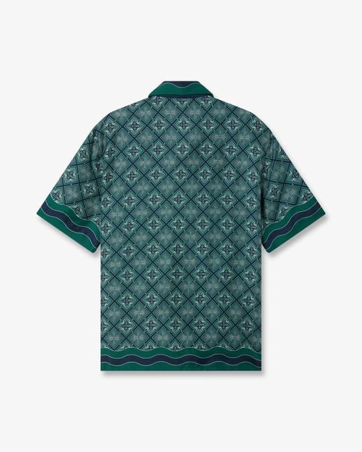 Casablanca Green Radiating Monogram Cuban Shirt for men