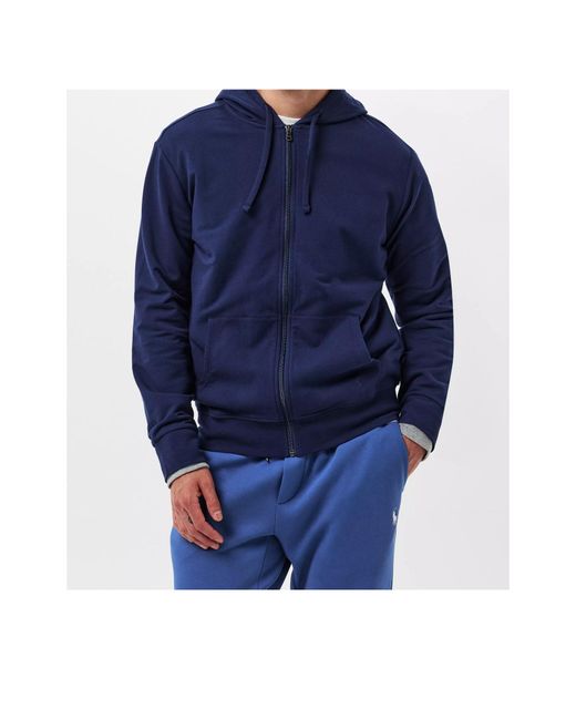 Polo Ralph Lauren Blue Full Zip Hooded Fleece for men