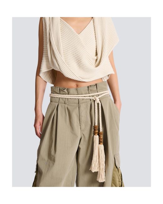 Balmain White Rope Tie Belt