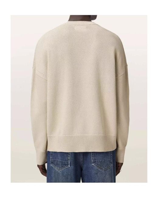 AllSaints Natural Crossed Knit Pullover for men