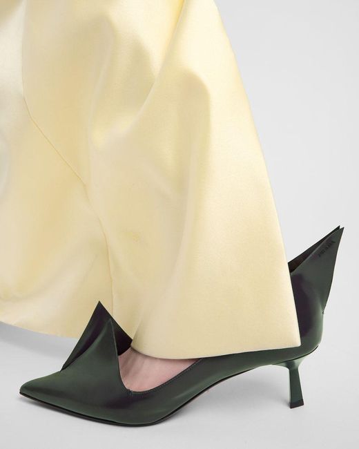 Prada Green Pointed-Toe Slip-On Pumps