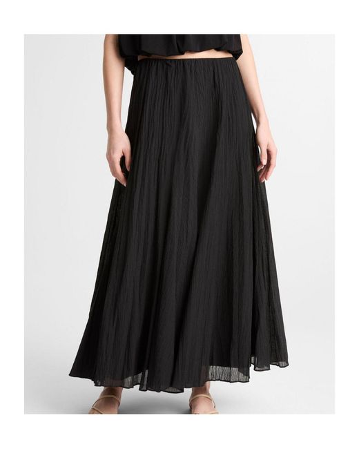 Vince Black Crinkled Maxi Skirt