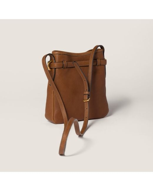 Miu Miu Brown Leather Strap Pouch