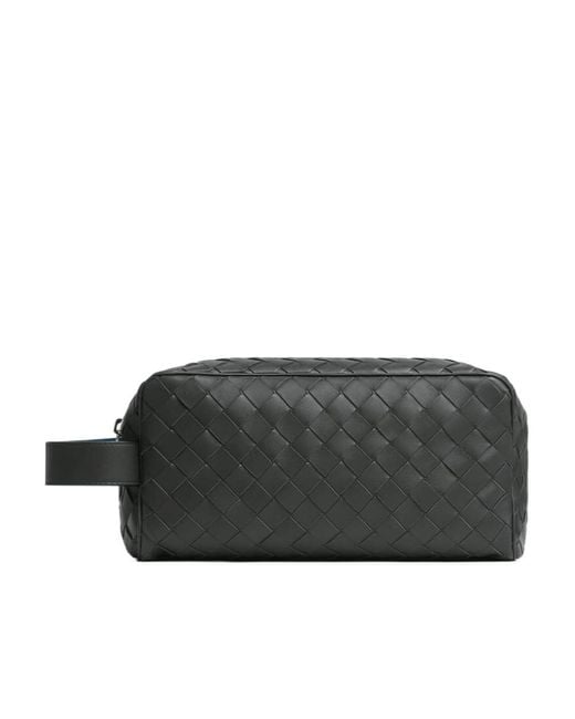 Bottega Veneta Black Intrecciato Travel Pouch for men