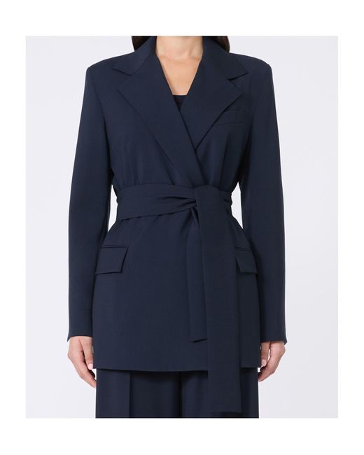 Weekend by Maxmara Blue Teso Belted Blazer