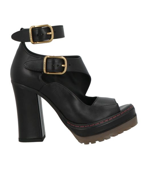 Chloé Black Simple Open-Toe High Heels