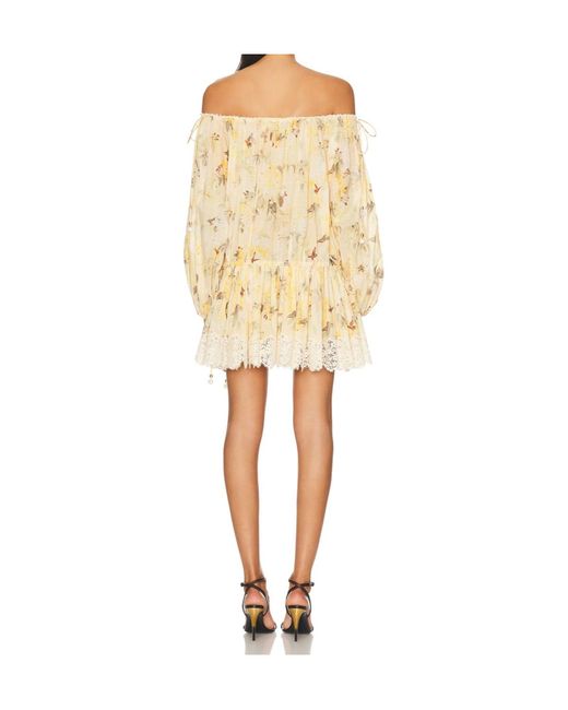 Zimmermann Natural Cascadian Tiered Printed Mini Dress