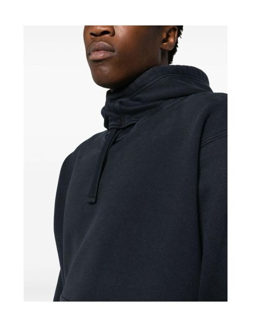 Stone Island Blue Compass Patch Drawstring Hoodie for men