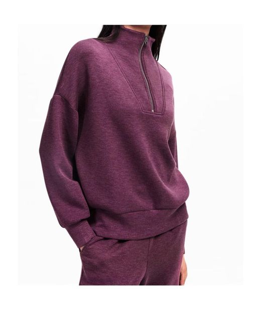 Varley Purple Hawley Half Zip Sweatshirt