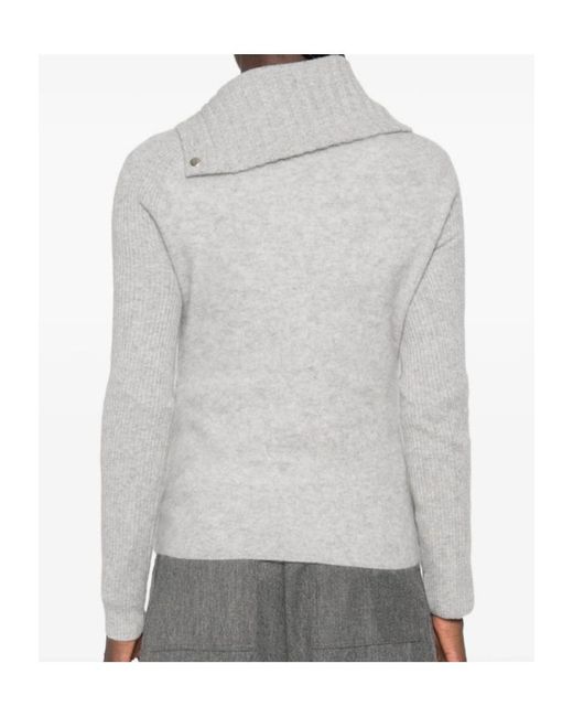 Sportmax Gray Long-Sleeve Knit Top