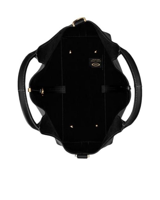 Tod's Black Logo Engraved Small Shopper Bag
