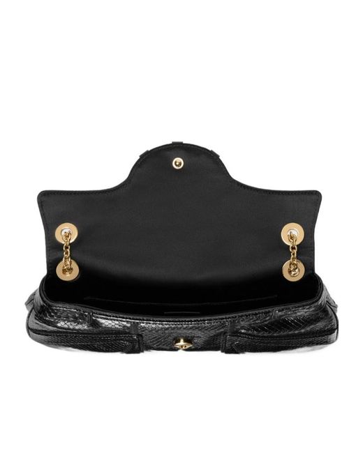 Gucci Black Python Evening Shoulder Bag
